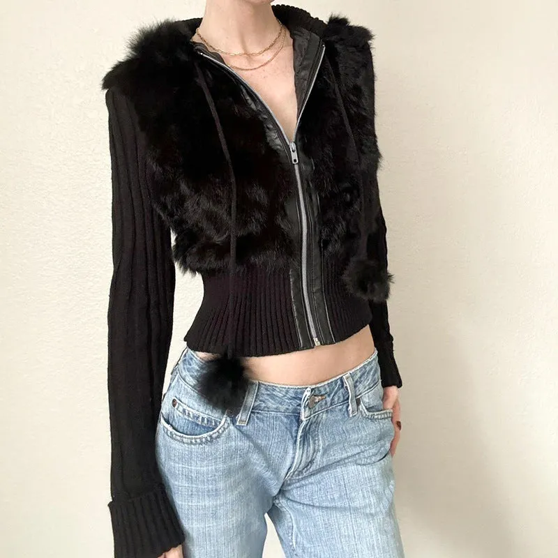 Fashionkova 2000s fashion Women's Slim-Fit Short Cardigan Jacket