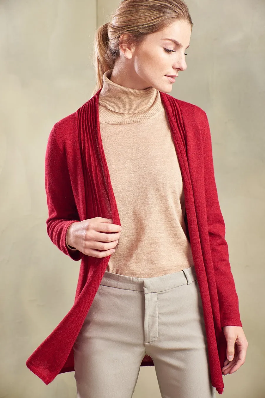 Kayla Cardigan Royal Alpaca Color Rosso