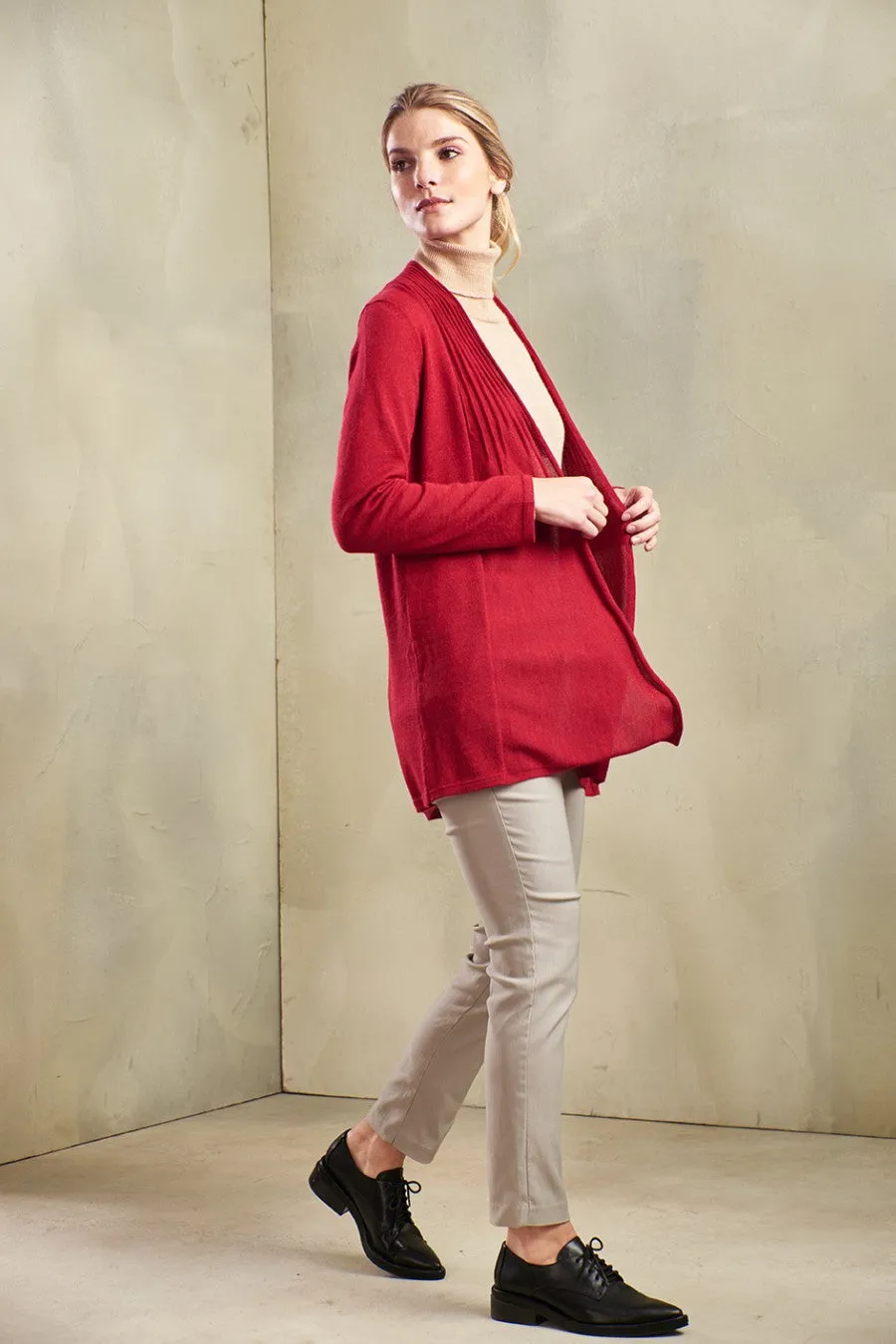 Kayla Cardigan Royal Alpaca Color Rosso